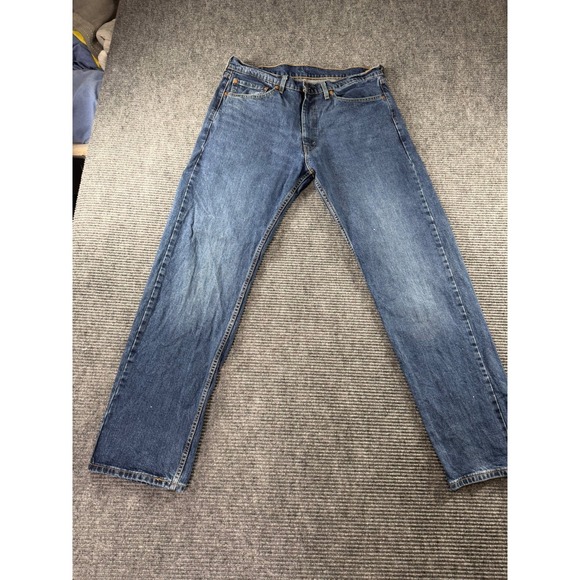 Levi's Other - Levi's 505 Regular Fit Straight Leg Jeans Mens 36x34 Medium Wash Blue
